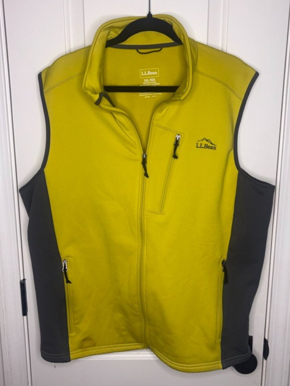 Men's L.L. Bean Chartreuse Yellow Full-Zip Vest Size XXL Outdoor Warm Mountain